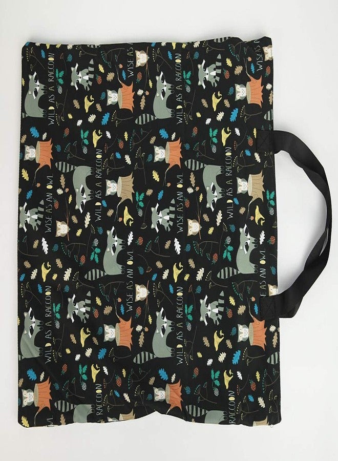 Hibaby Large Hanging Wet/Dry Cloth Diaper Pail Bag for Reusable Diapers or Laundry (Raccoon) - Image 4